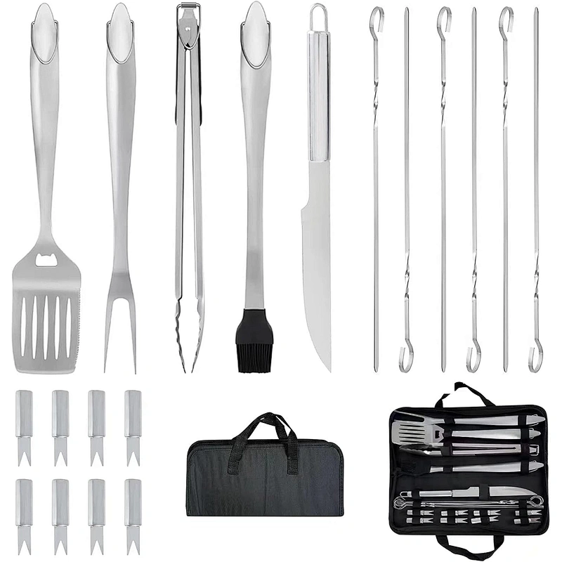 20 Piece Stainless Steel BBQ Tool Set Grill Tool Sets Camping Grilling Tools